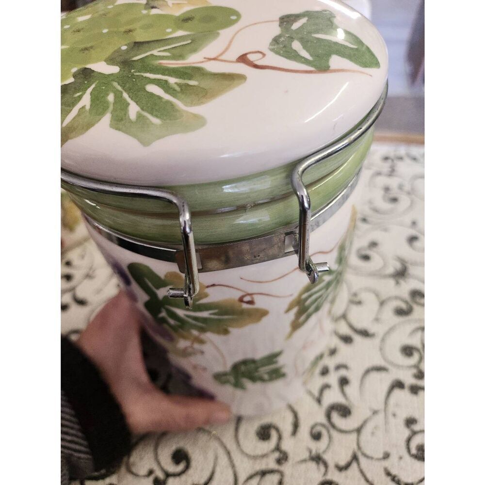 Ceramic Grape Design Canister - Picture 7 of 10